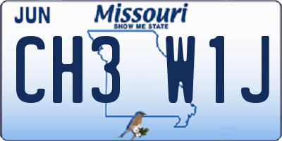 MO license plate CH3W1J