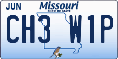 MO license plate CH3W1P