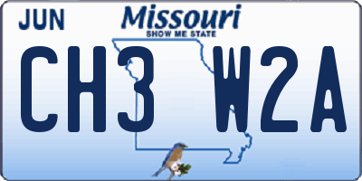 MO license plate CH3W2A