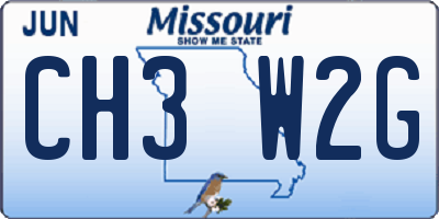 MO license plate CH3W2G