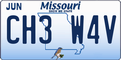 MO license plate CH3W4V