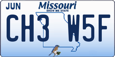 MO license plate CH3W5F