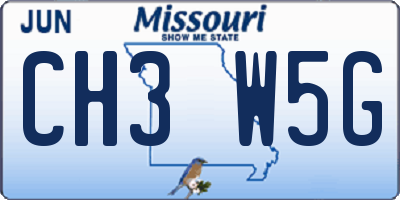 MO license plate CH3W5G
