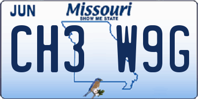 MO license plate CH3W9G