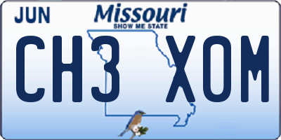 MO license plate CH3X0M