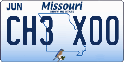 MO license plate CH3X0O