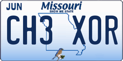 MO license plate CH3X0R