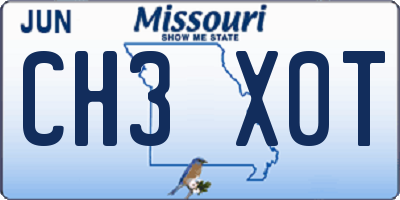 MO license plate CH3X0T