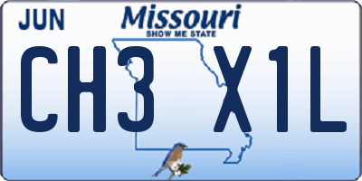 MO license plate CH3X1L