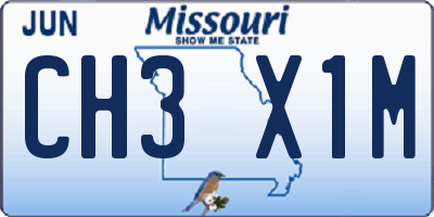 MO license plate CH3X1M