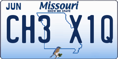 MO license plate CH3X1Q