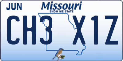 MO license plate CH3X1Z