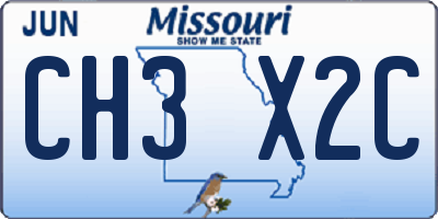 MO license plate CH3X2C
