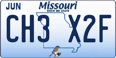 MO license plate CH3X2F