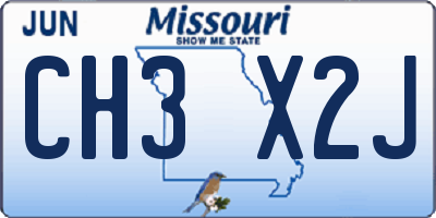 MO license plate CH3X2J