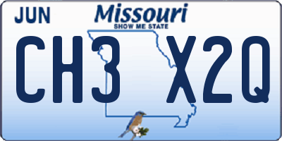 MO license plate CH3X2Q