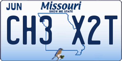 MO license plate CH3X2T