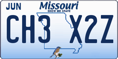 MO license plate CH3X2Z