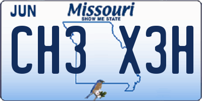 MO license plate CH3X3H
