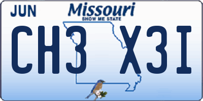 MO license plate CH3X3I