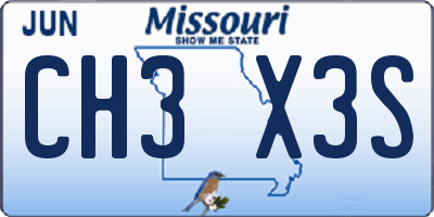 MO license plate CH3X3S