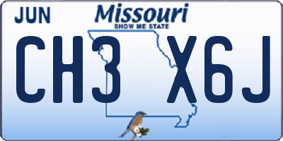 MO license plate CH3X6J