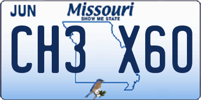 MO license plate CH3X6O