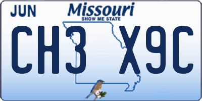 MO license plate CH3X9C