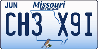 MO license plate CH3X9I