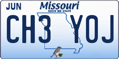 MO license plate CH3Y0J
