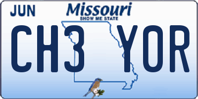 MO license plate CH3Y0R