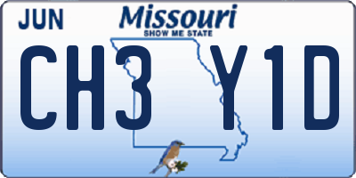MO license plate CH3Y1D