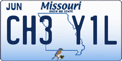 MO license plate CH3Y1L