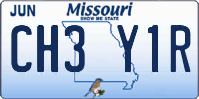 MO license plate CH3Y1R