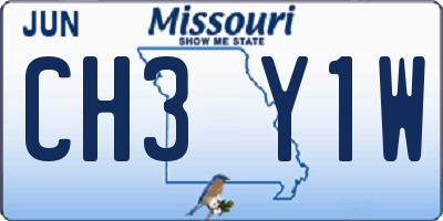 MO license plate CH3Y1W