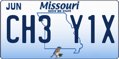 MO license plate CH3Y1X