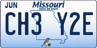 MO license plate CH3Y2E