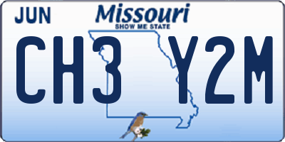 MO license plate CH3Y2M