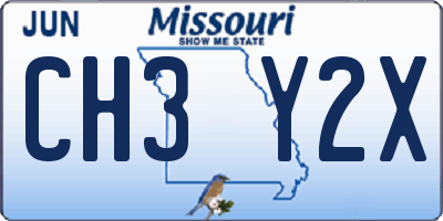 MO license plate CH3Y2X