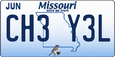 MO license plate CH3Y3L