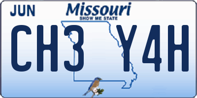 MO license plate CH3Y4H