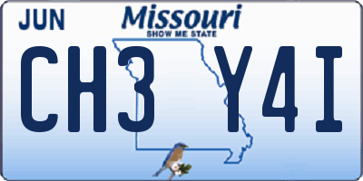 MO license plate CH3Y4I