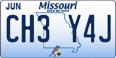 MO license plate CH3Y4J