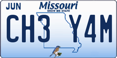 MO license plate CH3Y4M