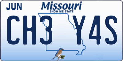 MO license plate CH3Y4S