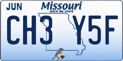 MO license plate CH3Y5F