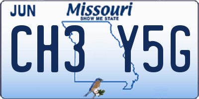 MO license plate CH3Y5G