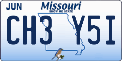 MO license plate CH3Y5I