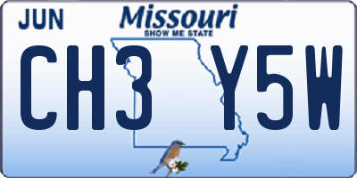 MO license plate CH3Y5W