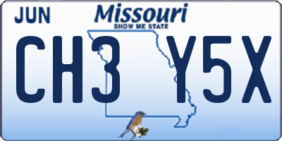 MO license plate CH3Y5X